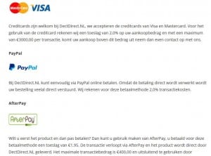 DectDirect.nl achteraf betalen met afterpay