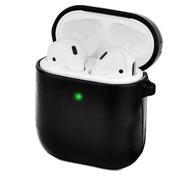 Silvergear Apple Airpods Hoesje - Zwart - Bescherming Case - Leer - Voor Apple Airpods En Airpods 2