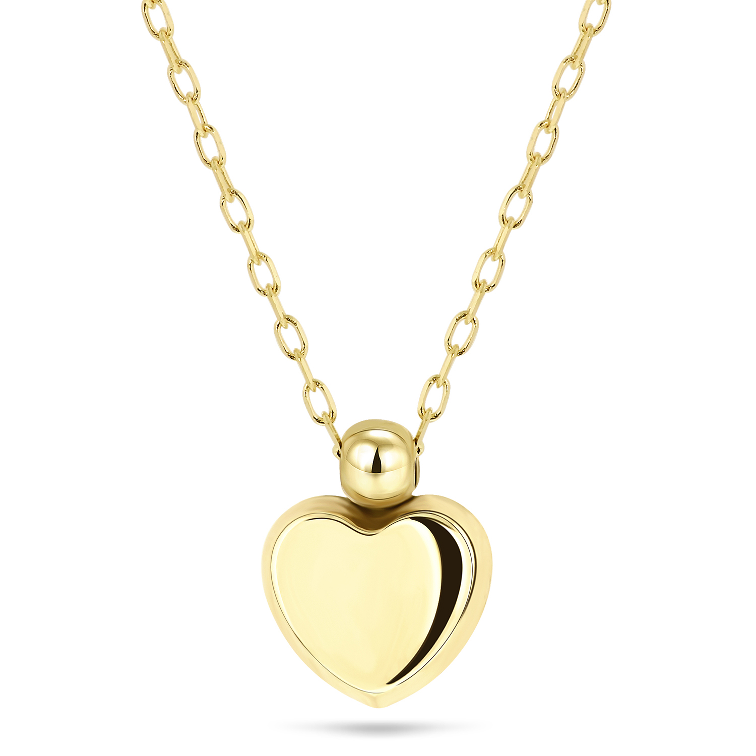 Geelgoud collier met hartvormige hanger 9215-Y