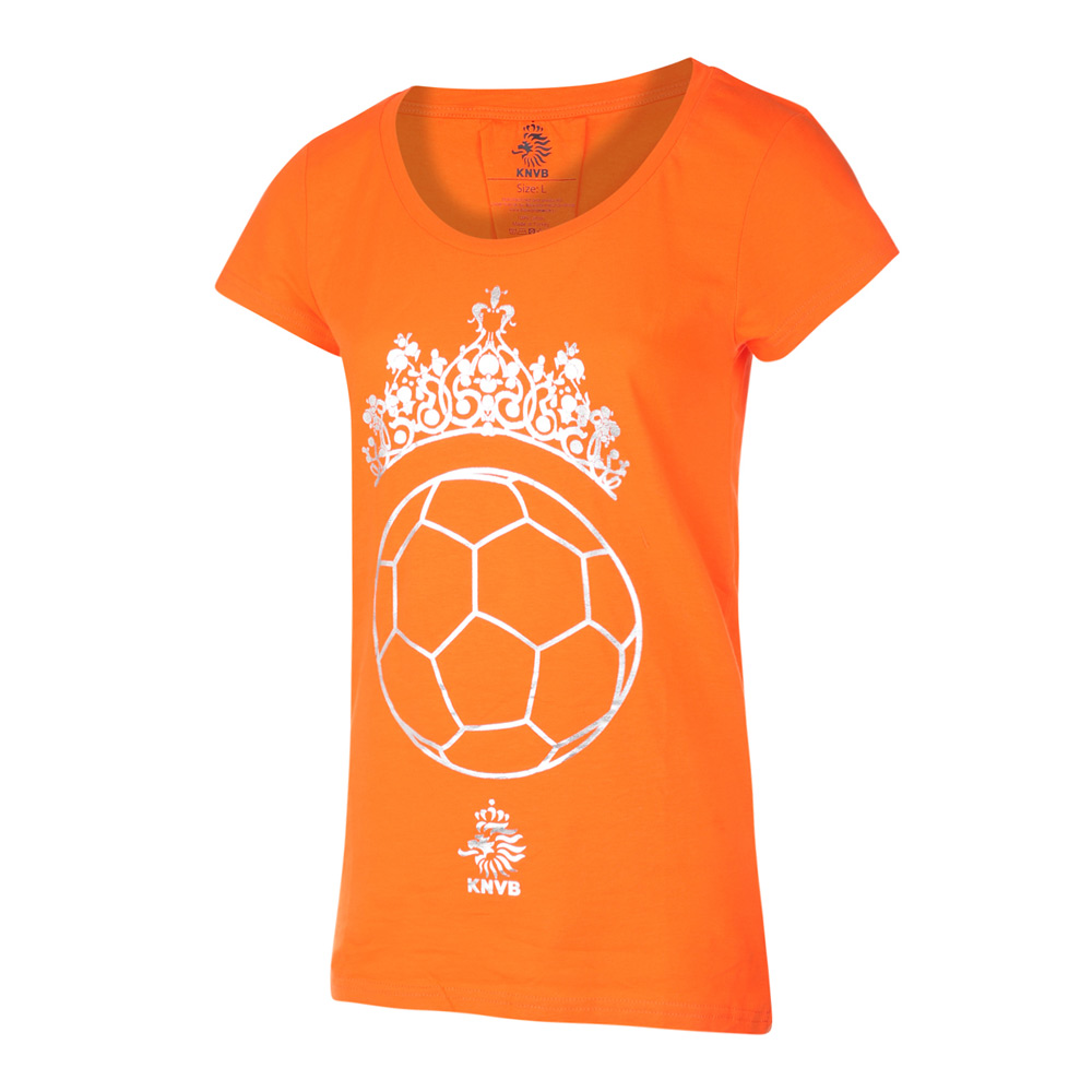 KNVB - Nederlands Elftal - Leeuwinnen T-shirt Dames - Tiara Bal - Eigen Naam - Oranje