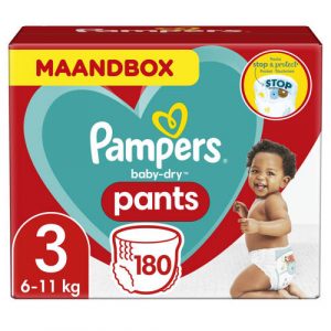 Pampers Baby-Dry Pants maandbox maat 3 (6-11 kg) 180 Luierbroekjes