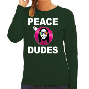 Hippie Jezus Kerstbal Sweater / Kerst Outfit Peace Dudes Groen Voor Dames S - Kerst Truien