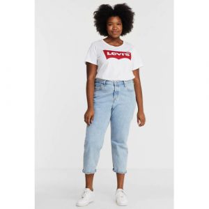 Levi's Plus T-shirt Perfect Tee met logo wit/rood