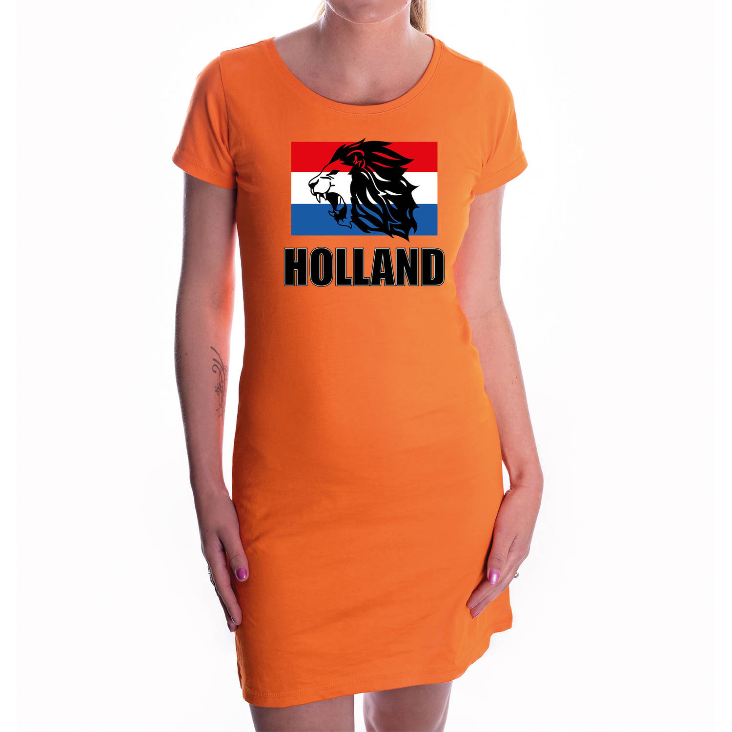 Oranje Fan Jurkje / Kleding Holland Met Leeuw En Vlag Ek/ Wk Voor Dames M - Feestjurkjes