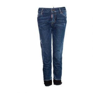 jeans with lace trim. Dsquared2 Pre-owned , Blauw , Dames