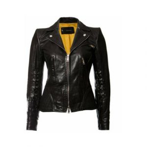 leather biker jacket. Dsquared2 Pre-owned , Zwart , Dames
