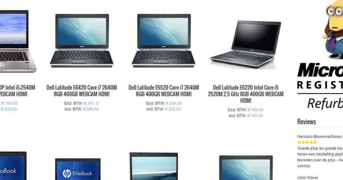 Assortiment laptops Remarkt.nl