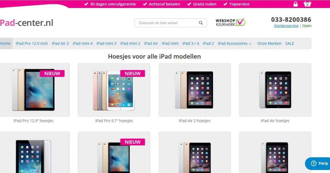 iPad-center.nl homepage